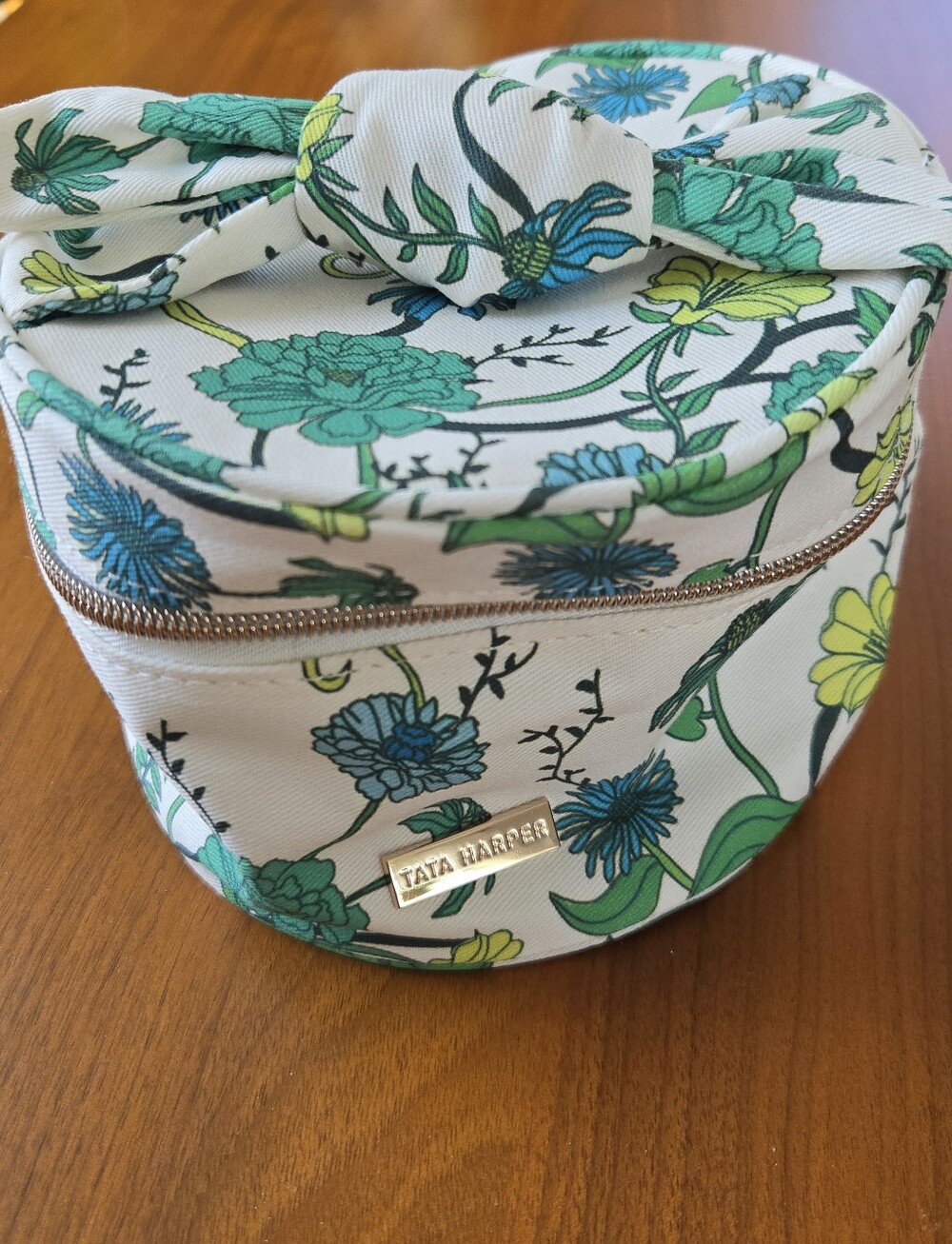 NWT! Tata Harper Train Case Fabric Makeup Skincare Floral Zip Pouch